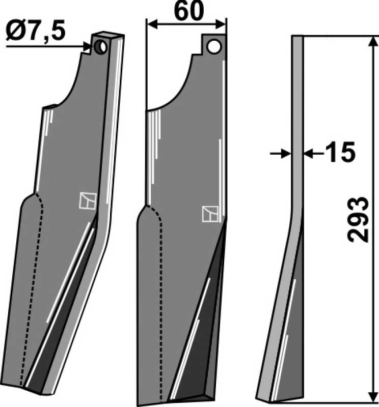 Rotorzinken 203x60mm, rechts